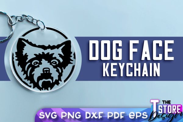 Dog Face Keychain SVG Design | Dog Mom SVG | SVG File | Print Design Online Sale