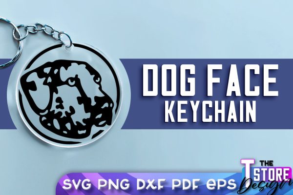 Dog Face Keychain SVG Design | Dog Mom SVG | SVG File | Print Design Supply