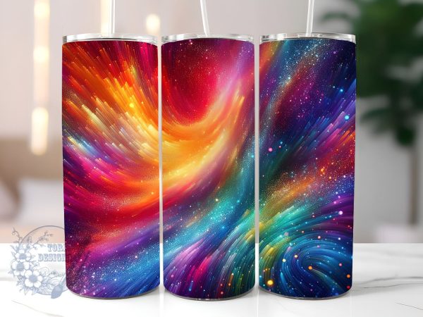 Radiant Rainbow Glitter Ombre 20 oz Skinny Tumbler, Gradient Tumbler Png, Straight & Tapered Tumbler Wrap, Instant Digital Download Hot on Sale