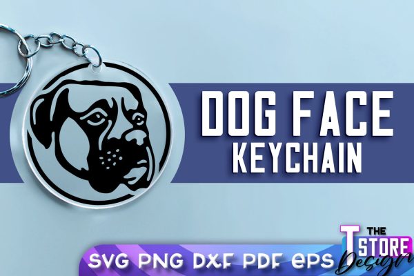 Dog Face Keychain SVG Design | Dog Mom SVG | SVG File | Print Design Online