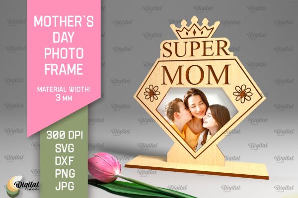 Mother`s Day Photo Frame SVG. Photo Frame Laser Cut Online