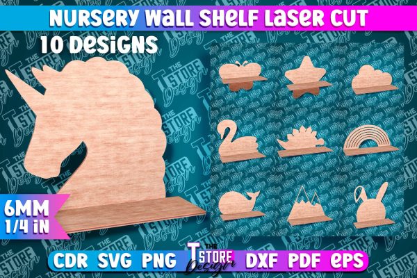 Nursery Wall Shelf Laser Cut | Laser Cut Design | CNC Files For Discount