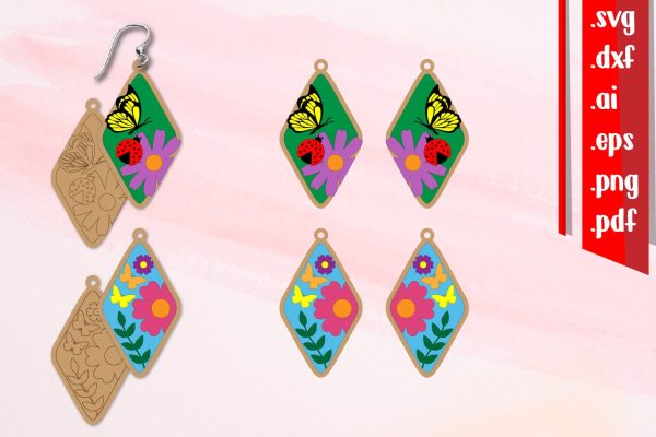 Spring Earrings Laser cut | Cut and Score Earrings Cheap