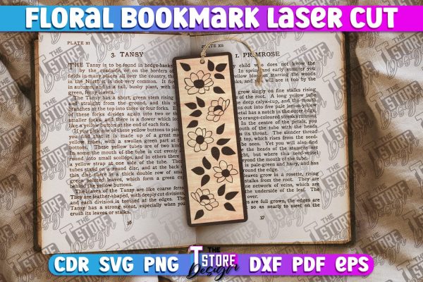Floral Bookmarks Laser Cut | Bookmark SVG | Book Lover on Sale