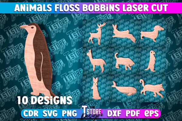 Animals Floss Bobbins Laser Cut | Laser Cut Design | CNC File Sale