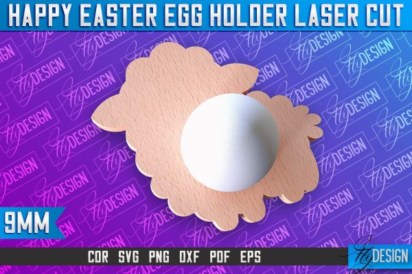 Easter Egg Holder Laser Cut | Happy Easter | CNC File Sale