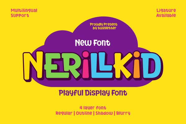 Nerillkid - Playful Display Font Online Sale