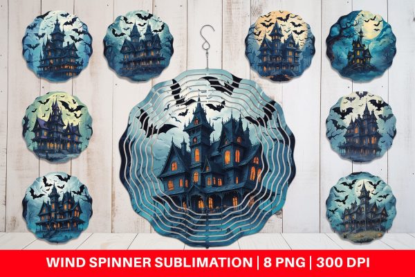 Wind Spinner Spooky Haunted House For Cheap