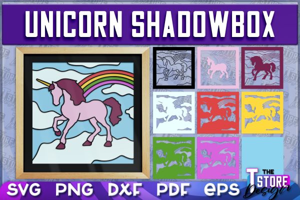 3D Unicorn Shadowbox SVG | Paper Cut Files | Paper Unicorn SVG Design Online Hot Sale