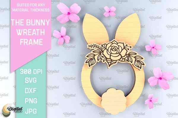 Easter Laser Cut Wreath SVG. Easter Bunny Laser Cut For Cheap