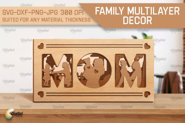 Family Multilayer Decor SVG. Family Laser Cut Discount