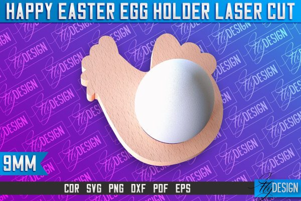 Easter Egg Holder Laser Cut | Happy Easter | CNC File For Sale