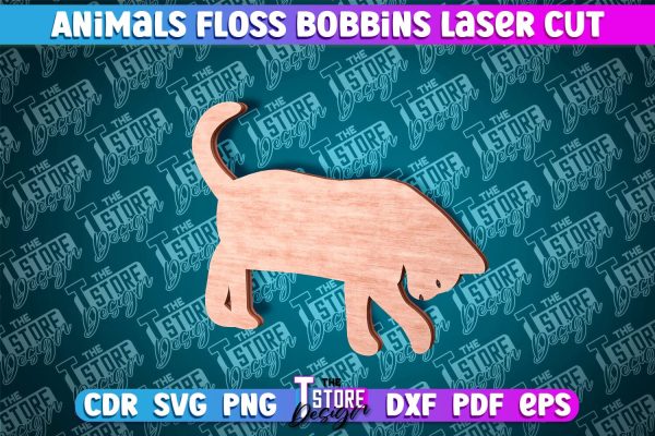 Cat Floss Bobbins Laser Cut | Laser Cut Design | CNC File Fashion