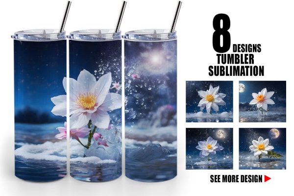 Tumbler Wrap Flower and Water Fashion