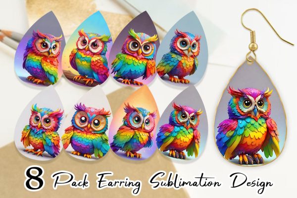 Earring Owl Colorful Supply