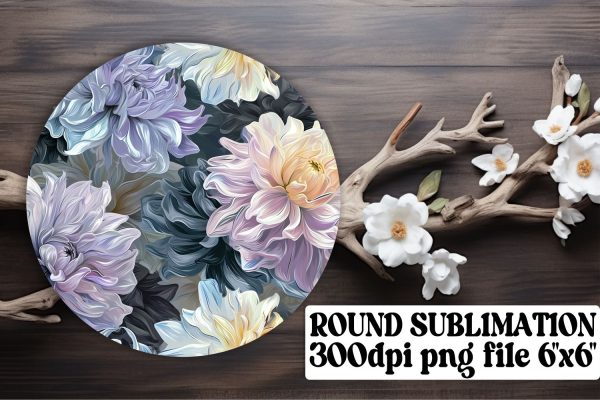 Vibrant Flower Pattern Ornaments: Keychain, Coaster, Circle Set Online now