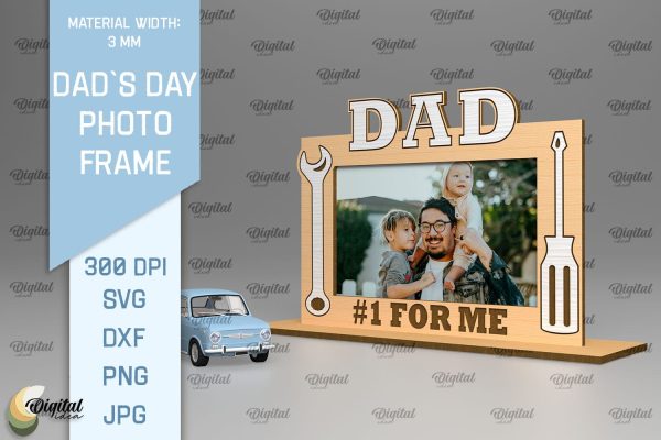 Dads Day Photo Frame SVG. Photo Frame Laser Cut Hot on Sale