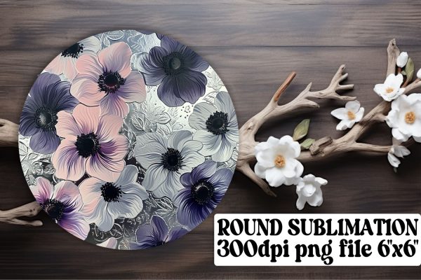Blossom Circle Sublimation Bundle: Keychain, Car Coaster, Ornament Set Sale