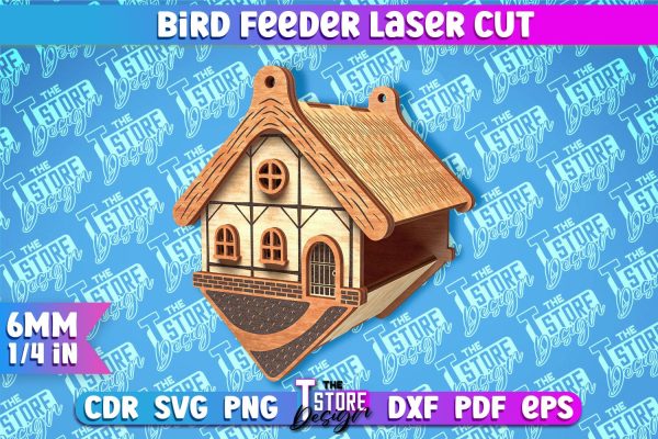 Bird Feeder Laser Cut | Laser Cut SVG Design | CNC File Fashion