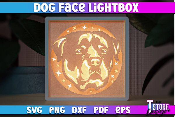 Dog Face Lightbox SVG Design | Paper Cut Design | SVG File Online now