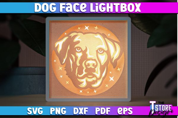 Dog Face Lightbox SVG Design | Paper Cut Design | SVG File Online Hot Sale