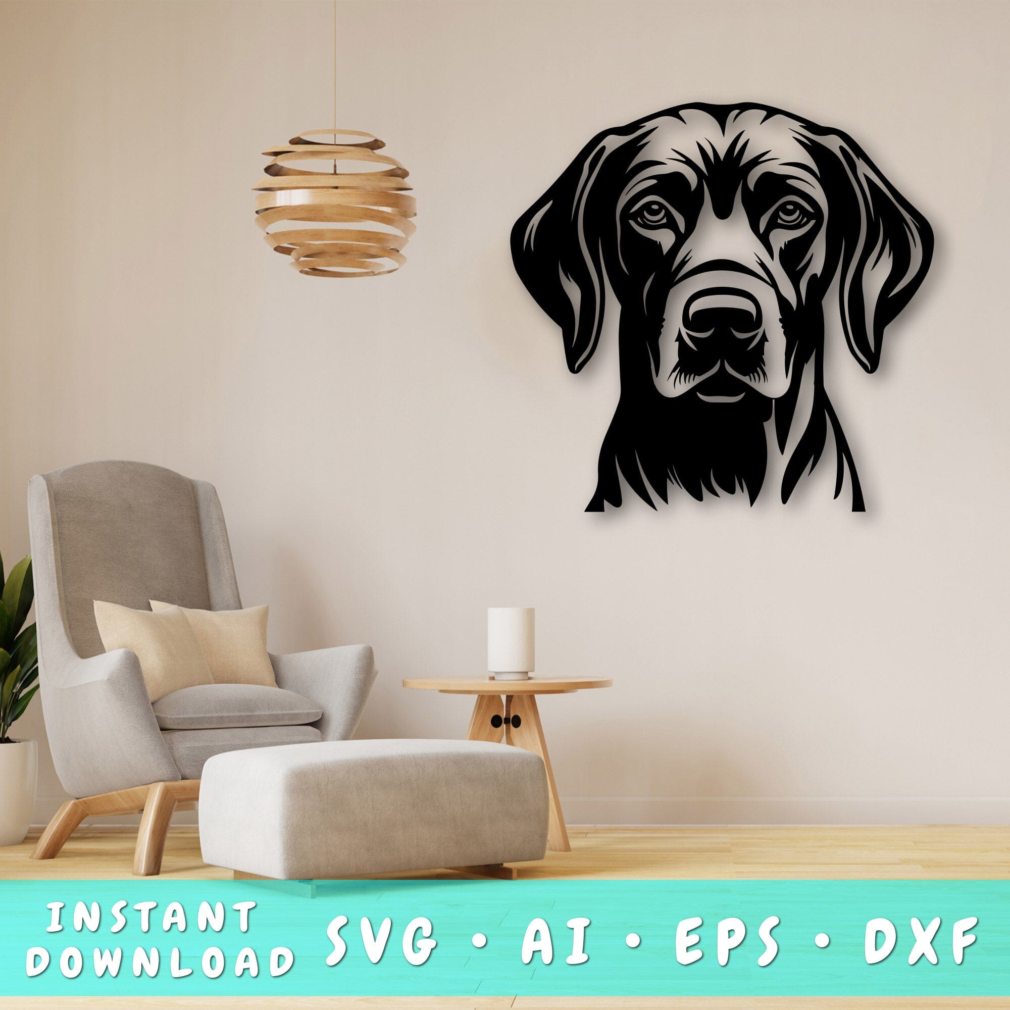 Weimaraner Laser SVG Cut File, Weimaraner Glowforge File, Weimaraner DXF, Weimaraner Wall Art SVG For Cheap