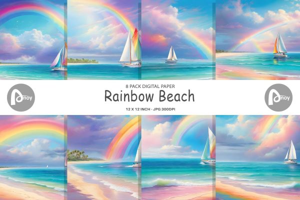 Digital Paper Rainbow Beach Online