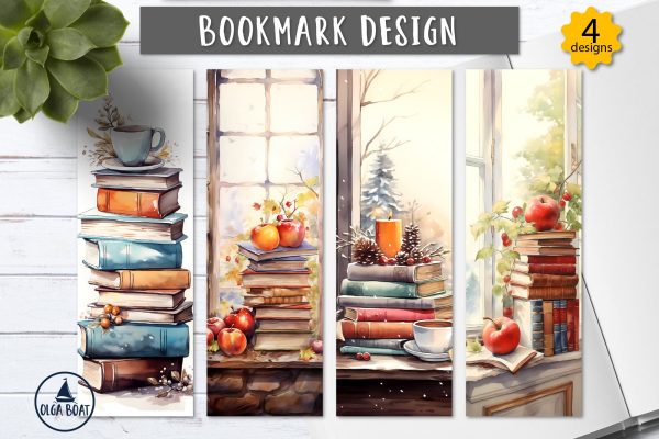 Book bookmark | Watercolor bookmark png Online