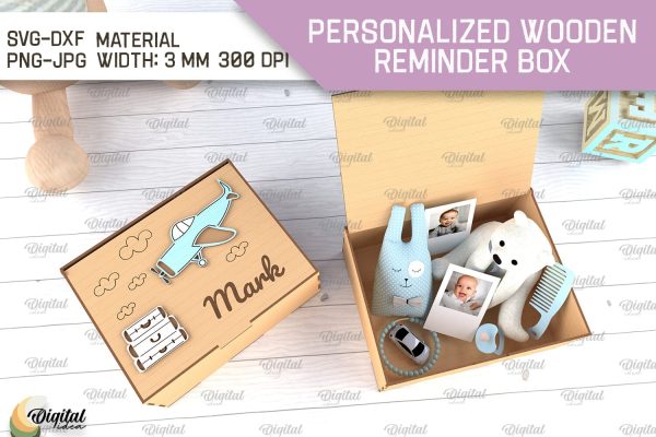 Memory Box For Baby Laser Cut. Personalized Reminder Box SVG Online