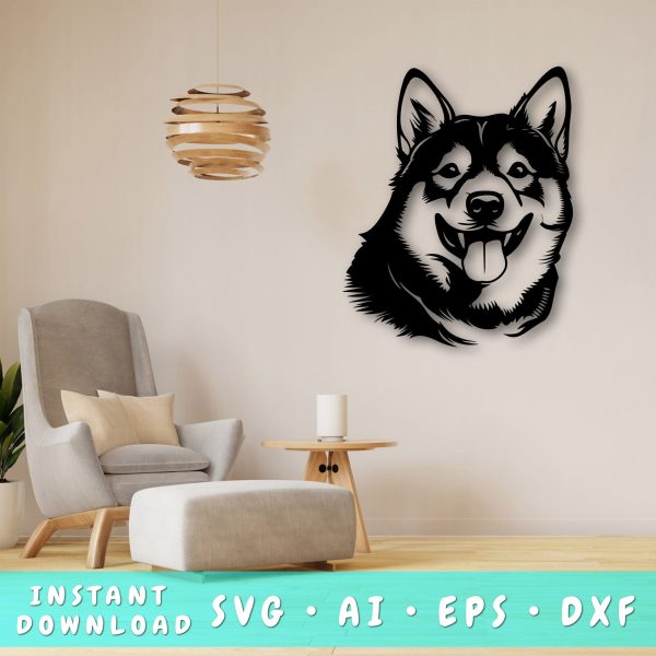Shiba Inu Laser SVG Cut File, Shiba Inu Glowforge File, Shiba Inu DXF, Shiba Inu Wall Art SVG For Sale