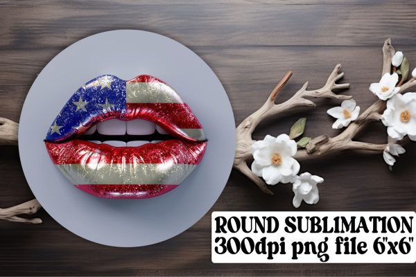 Stars and Stripes Lip Sublimation Fashion