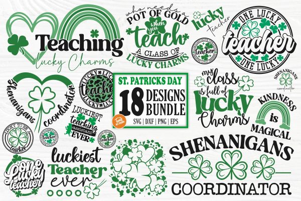 Lucky Teacher SVG | St Patricks Day Svg Bundle | Shenanigans Coordinator Svg on Sale