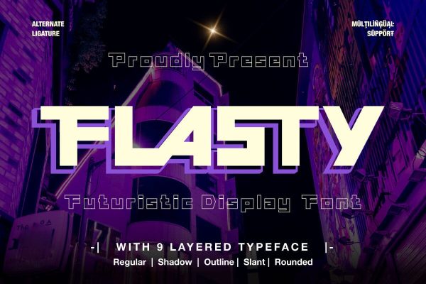 Flasty - Futuristic Font Hot on Sale