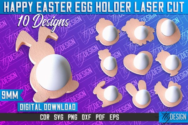 Easter Egg Holder Laser Cut | Happy Easter | CNC File Online Sale
