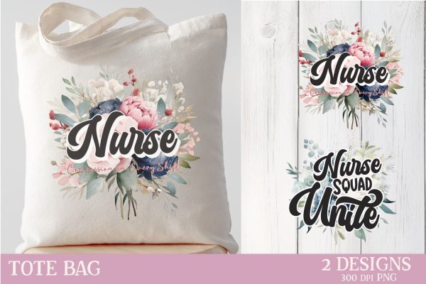 Nurse Sublimation Design | Nurse Tote Bag Sublimation PNG Fashion