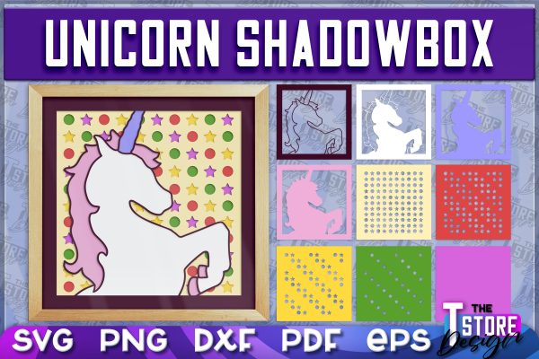3D Unicorn Shadowbox SVG | Paper Cut Files | Paper Unicorn SVG Design For Cheap