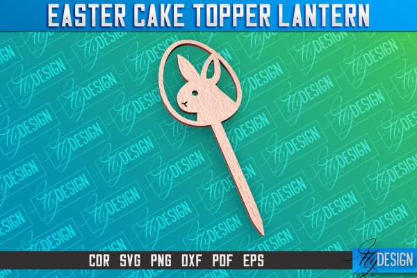 Easter Cake Topper Laser Cut | Happy Easter Design | CNC File Supply