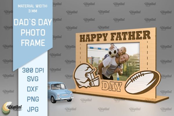 Dads Day Photo Frame SVG. Photo Frame Laser Cut Online