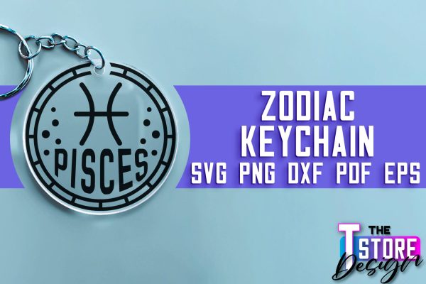 Zodiac Keychain SVG | Astrology Design | SVG Design v.1 on Sale