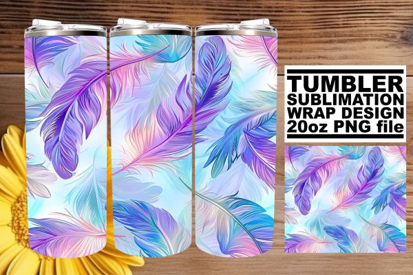 Spectrum Plume Pattern Tumbler Wrap 20oz Cheap