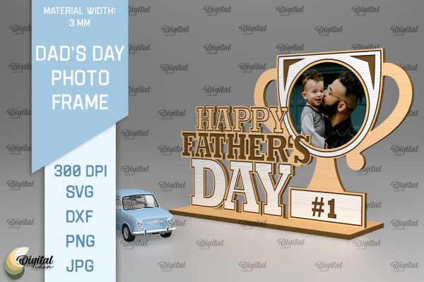Dads Day Photo Frame SVG. Photo Frame Laser Cut Online Sale