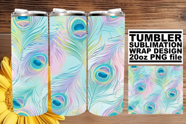 Psychedelic Plume Celebration Tumbler Wrap 20oz Fashion