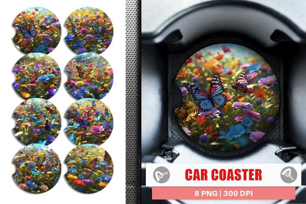 Car Coaster Flower and Butterfly For Sale