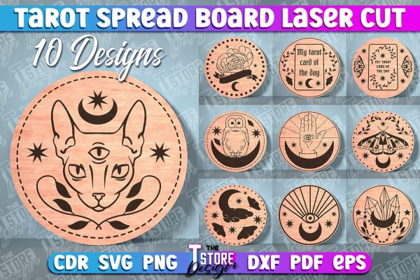 Tarot Spread Board Laser Cut | Tarot Board SVG Design Online now