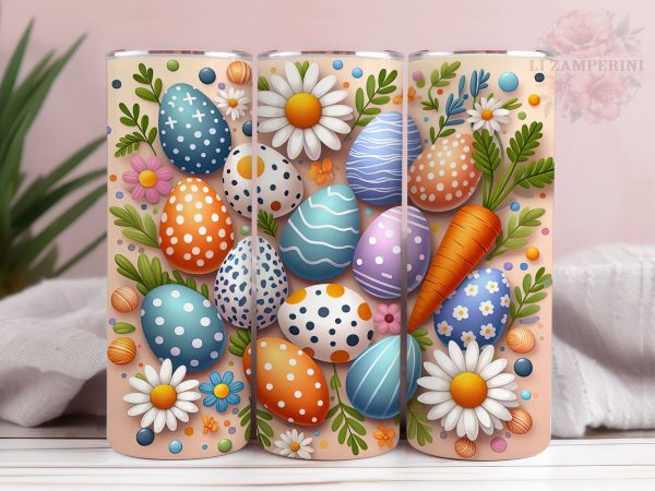 Easter eggs daisies carrots 20oz Tumbler Wrap PNG, Easter Egg Png, Straight & Tapered Tumbler Wrap, Happy Easter Tumbler Wrap, Instant Digital Download Fashion