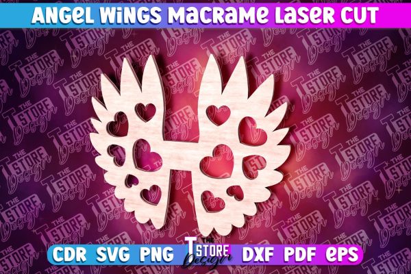 Angel Wings Macrame Laser Cut | Wings Laser Cut Design on Sale