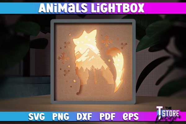 Animals Lightbox SVG Design | Paper Cut Design | SVG File For Discount - Image 4