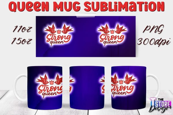 Queen Mug Sublimation | 11 Oz 15 Oz Mug Sublimation | PNG File For Sale