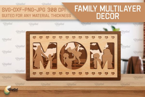 Family Multilayer Decor SVG. Family Laser Cut For Discount