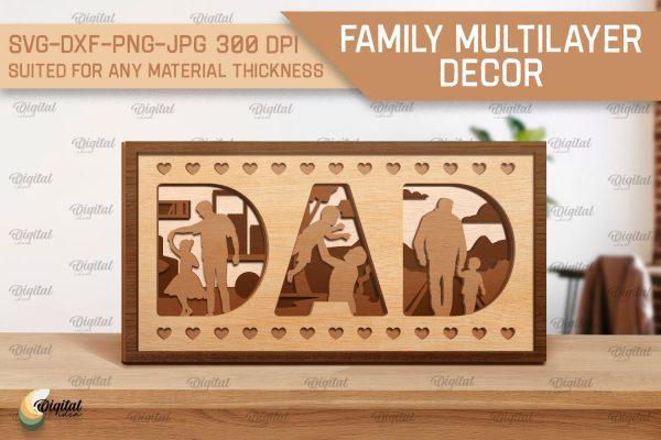 Family Multilayer Decor SVG. Family Laser Cut Online Hot Sale